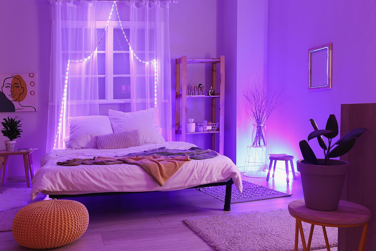 Interior,Of,Stylish,Bedroom,With,Neon,Lighting