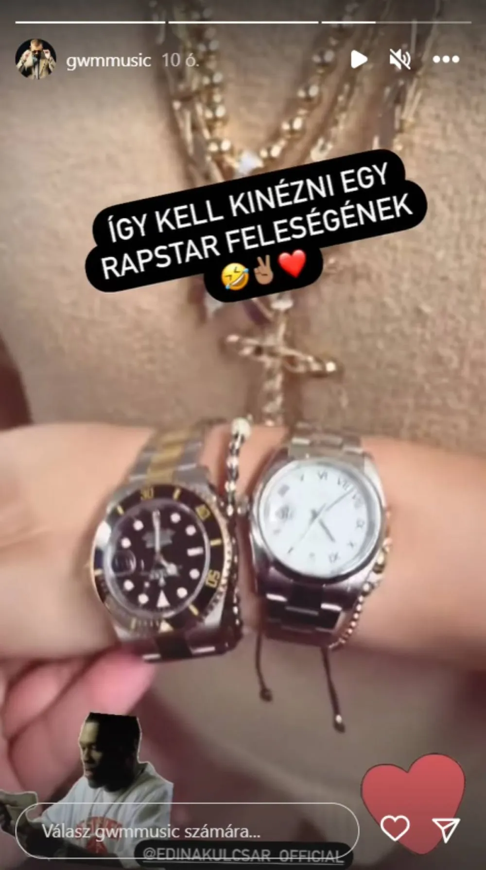 G.w.M, Kulcsár Edina fukszokban, Instagram-sztori videó