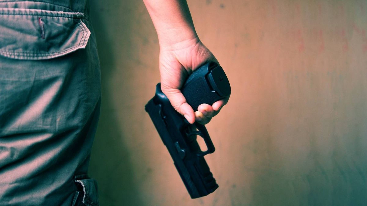 gyilkosság, fegyver, pisztoly, emberölés, bérgyilkos, illusztráció, Shutterstock