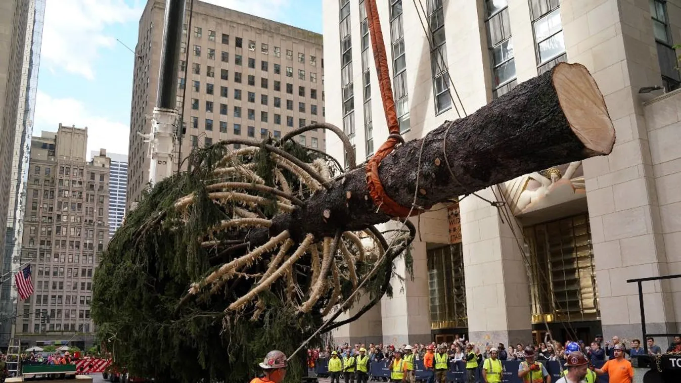Megérkezett a Rockefeller Center idei, 90 éves karácsonyfája New Yorkba