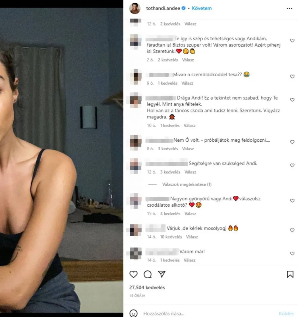 Tóth Andi Instagram, kommentek