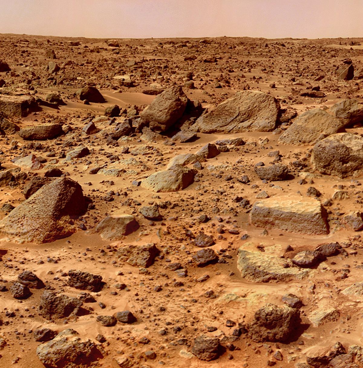 Marsi táj, kőzet, vörös