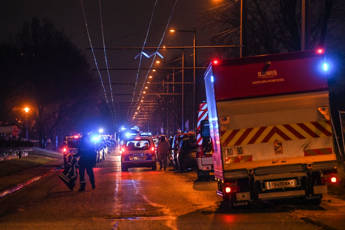 Vaulx-en-Velin épülettűz, Lyon mellett, 2022. december 16., AFP