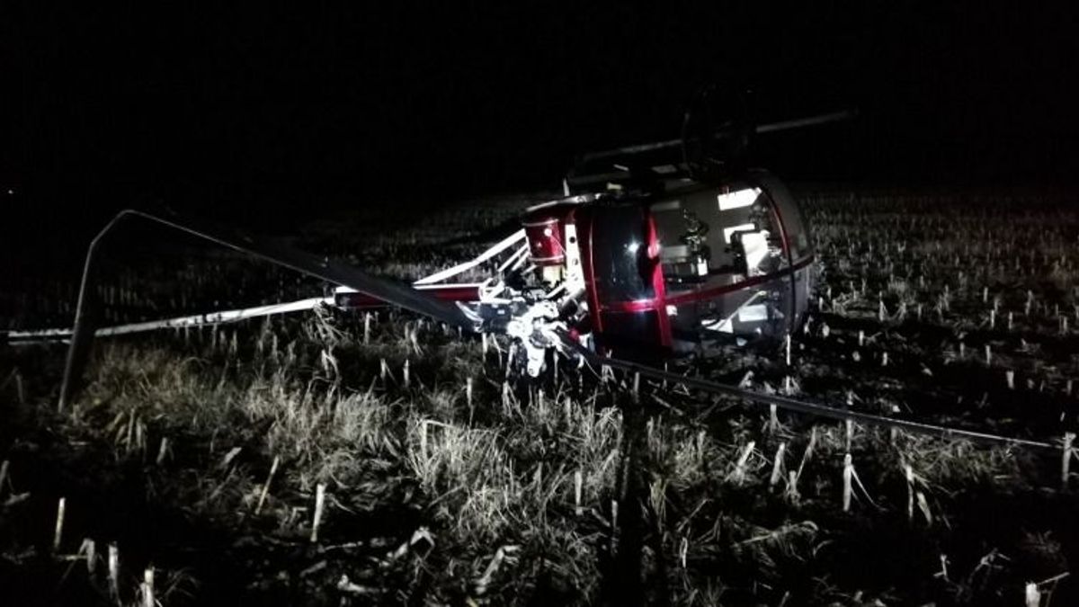 Lezuhant egy helikopter az M1-es autópálya mellett Páty közelében