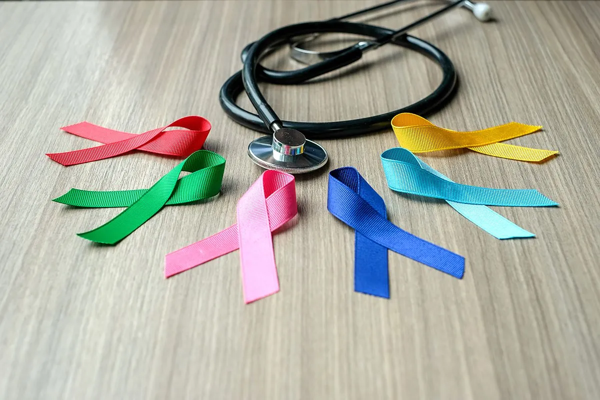 World,Cancer,Day,(february,4).,Colorful,Awareness,Ribbons;,Blue,,Red,
