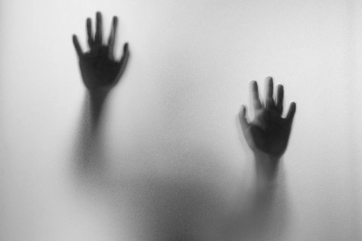 Shadow,Hands,Of,The,Man,Behind,Frosted,Glass.blurry,Hand,Abstraction.halloween