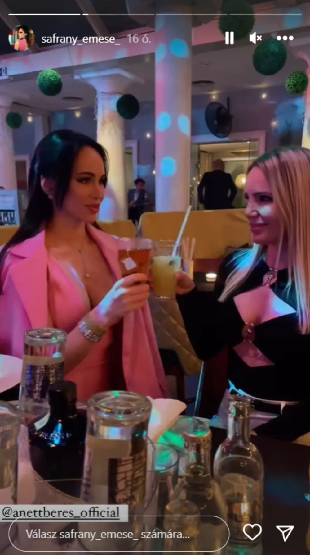 Sáfrány Emese és Béres Anett, Sáfrány Emese Instagram-sztori