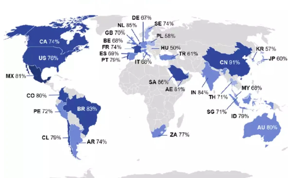 Ipsos, boldogságtérkép, 2023