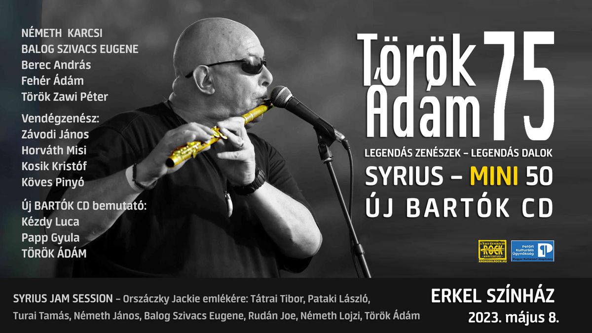 Török Ádám 75 éves koncert plakátja