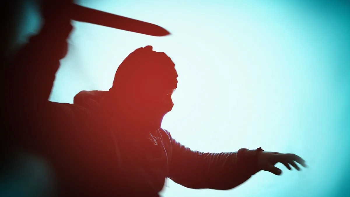 Murder,In,Mask,With,Knife.,Stabbing,Attack.