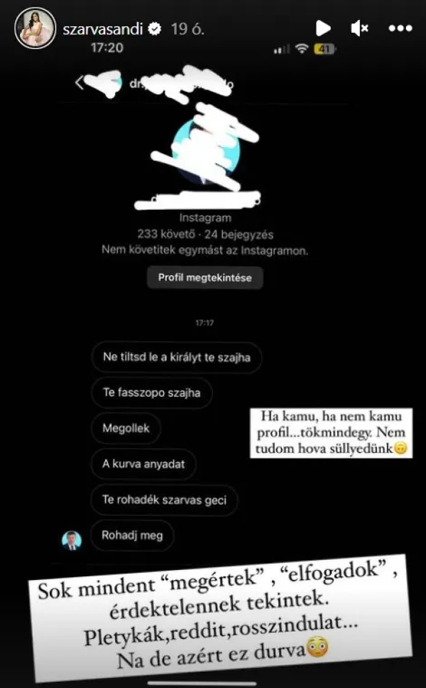 Szarvas Andinak üzentek 