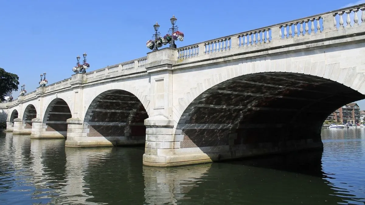 híd, Temze, Kingston Bridge, London,