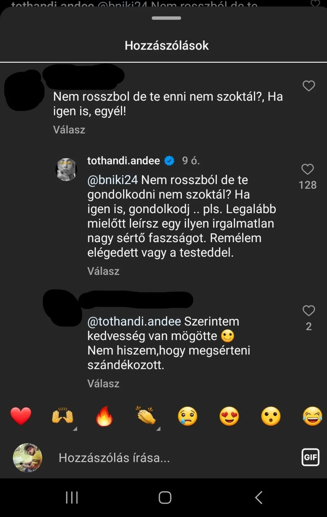 Tóth Andi kommentje