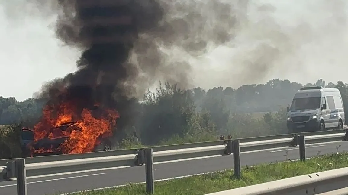M7 kigyulladt autó 2023. augusztus 21