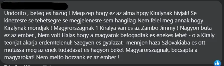 Durva komment Peter Srámeknek