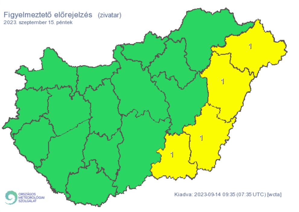 Időjárás riasztás figyelmeztetés