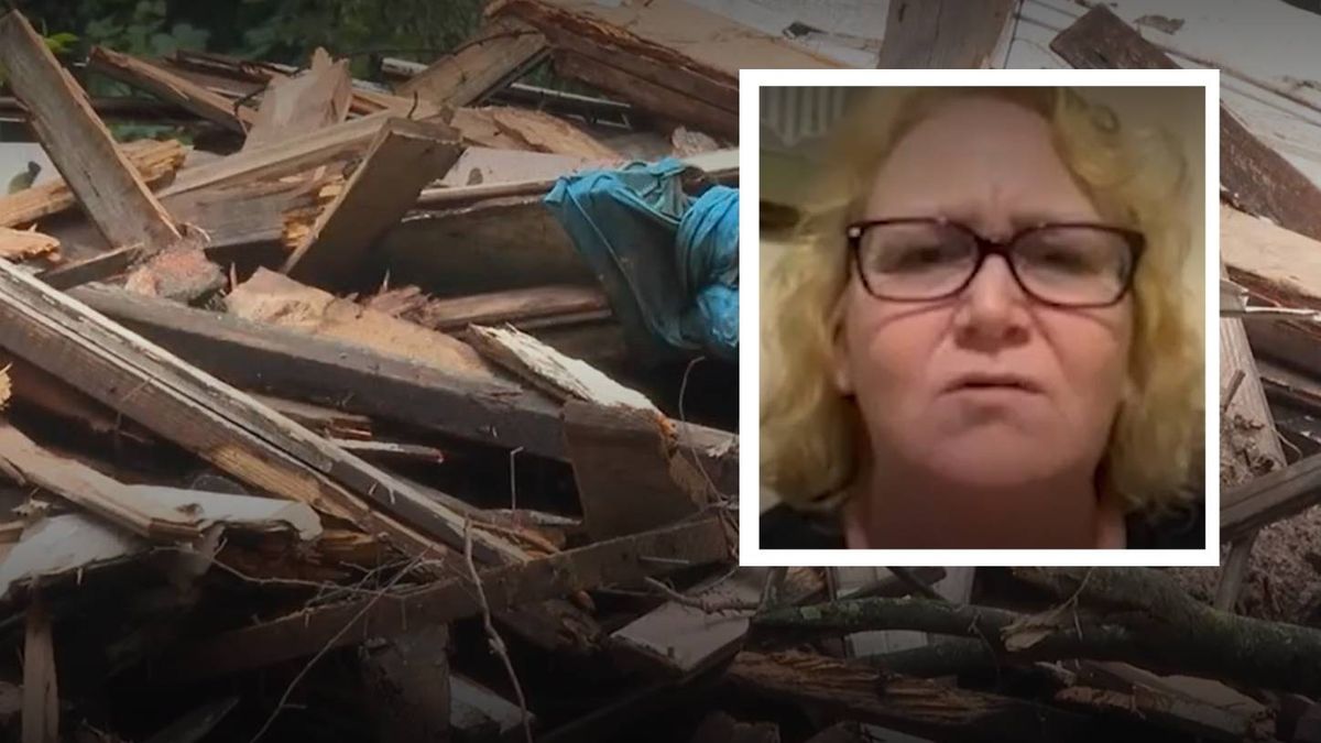 Susan Hodgson és a lerombolt háza, fotó: FoxNews videógrab