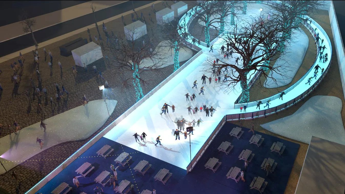 Jégpályával vár a Városháza Téli Élménypark a Budapesti Karácsonyi Vásár mellett