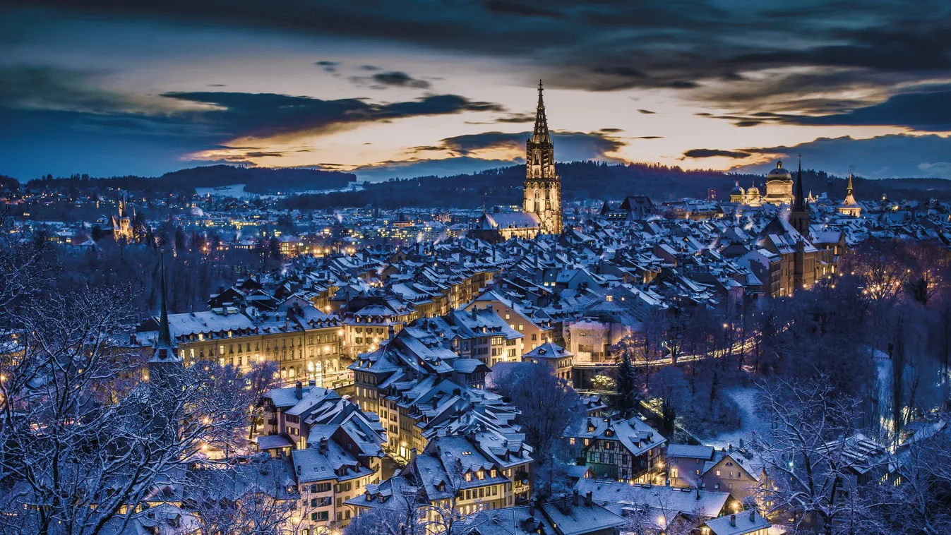 Kilátópont Bern legszebb téli látképére, ahonnan mesebeli látvány tárul elénk