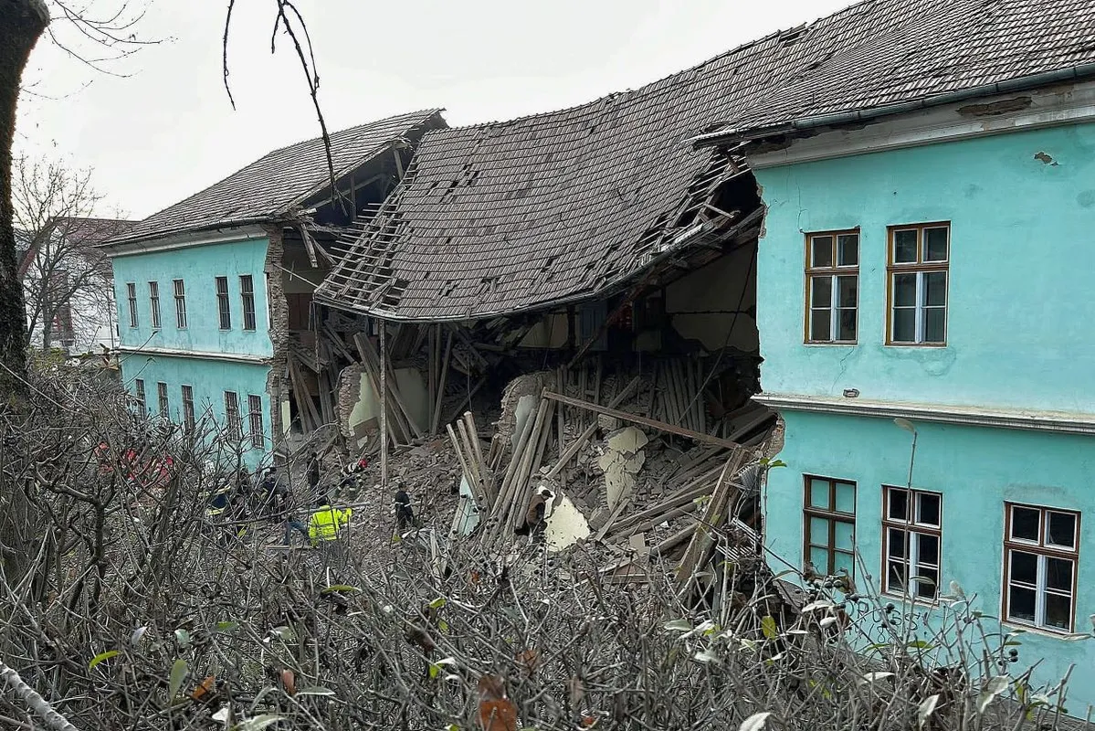 Boarding school building partially collapses in Romania, leaving one student dead and three others injured
