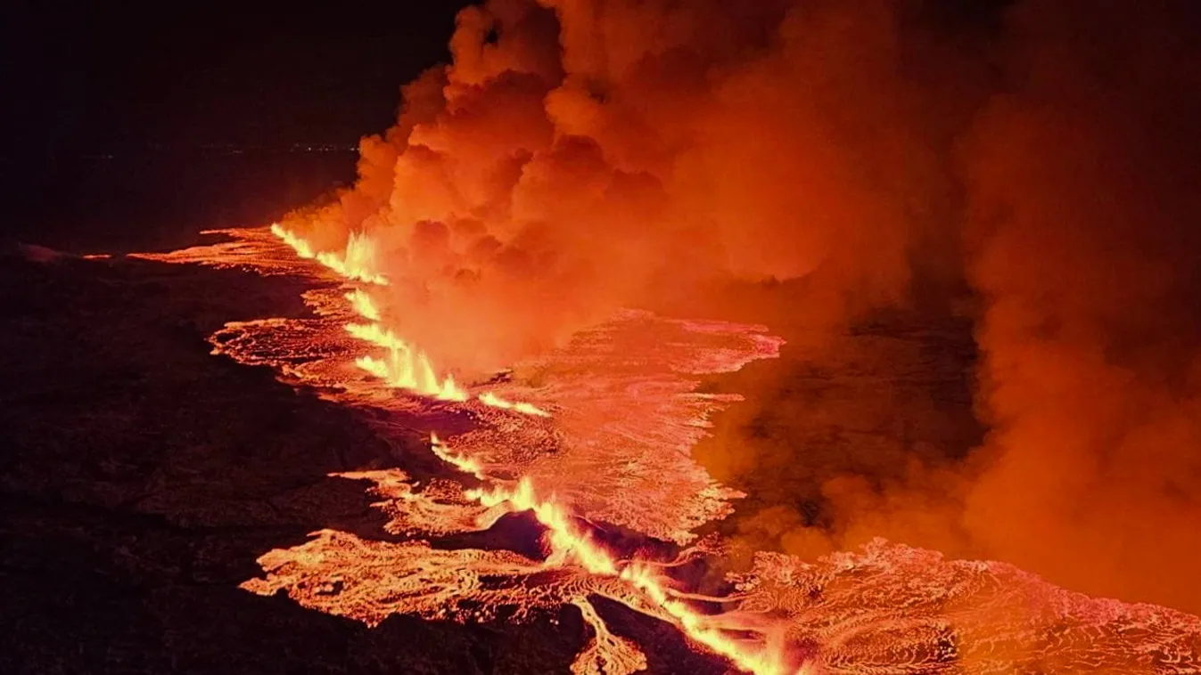 Videó: Éjszaka kitört a vulkán az izlandi Reykjanes-félszigeten