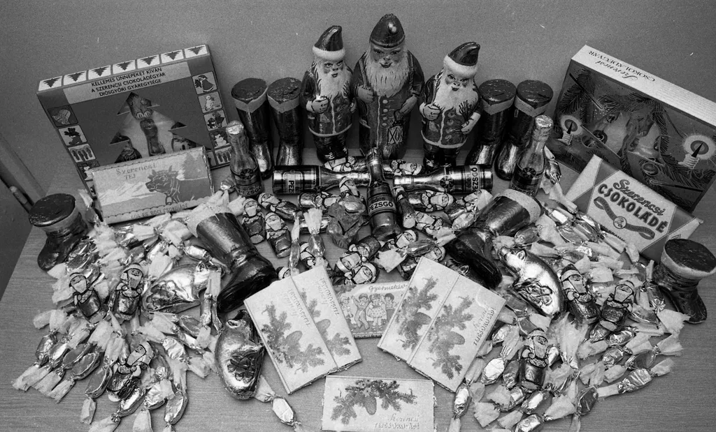 1979: a Magyar Édesipar Szerencsi-Csokoládégyár termékei