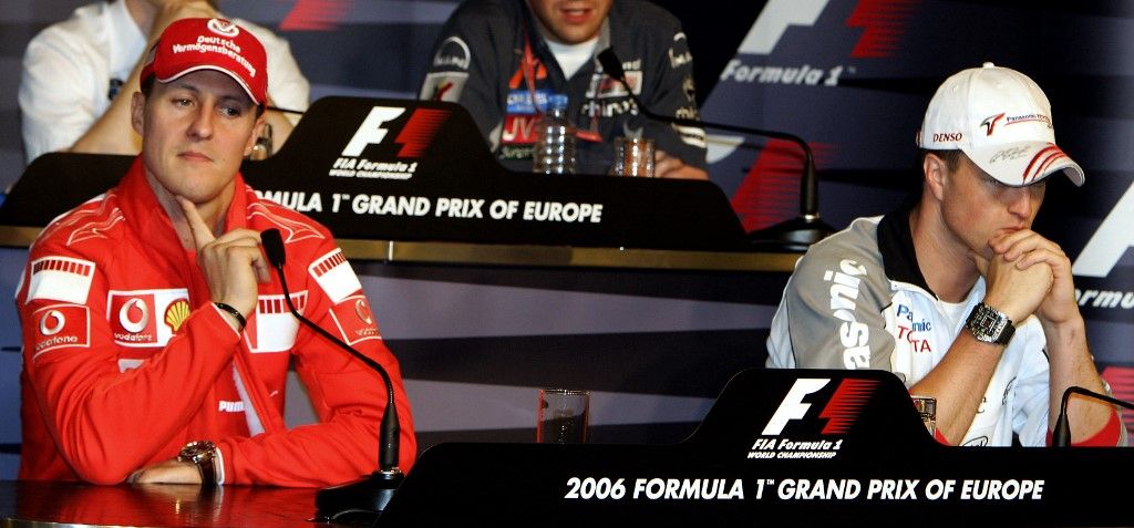 Formula One Nuerburgring - Schumacher brothers at press conference