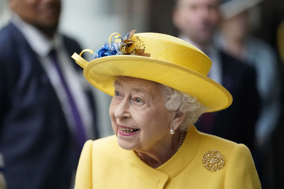 Queen Elizabeth II at the opening of the Elizabeth line