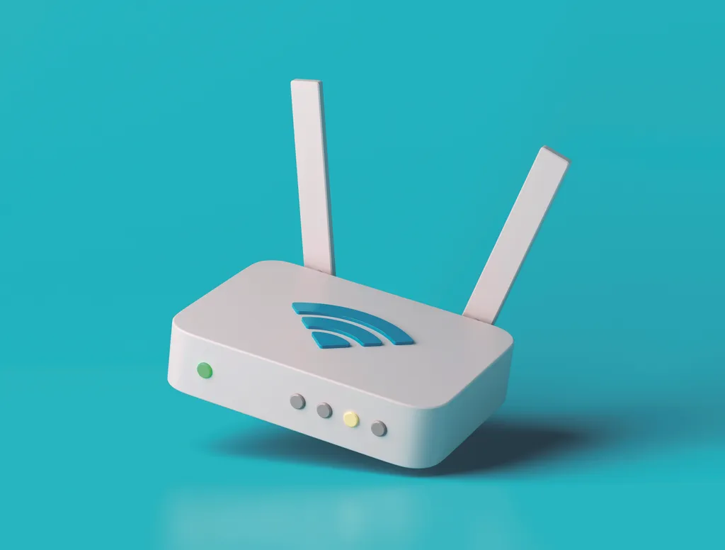 Simple,Internet,Wifi,Router,With,Antennas,3d,Render,Illustration.