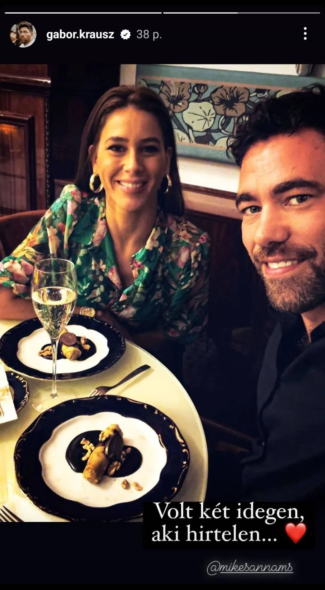 Krausz Gábor Mikes Anna Instagram-sztori