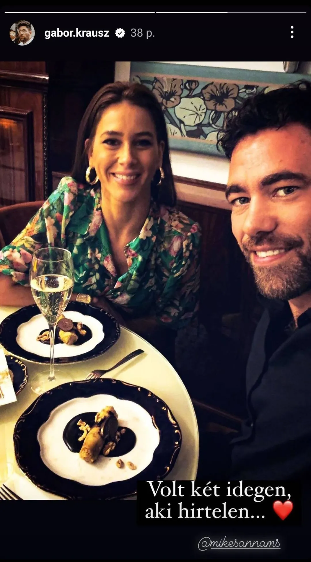 Krausz Gábor Mikes Anna Instagram-sztori