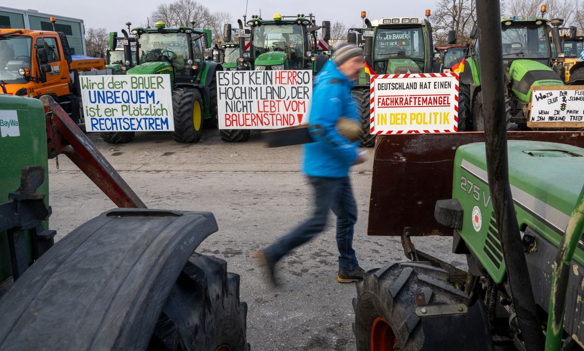 Augsburg, tüntetés, farmer blokád, Németország
