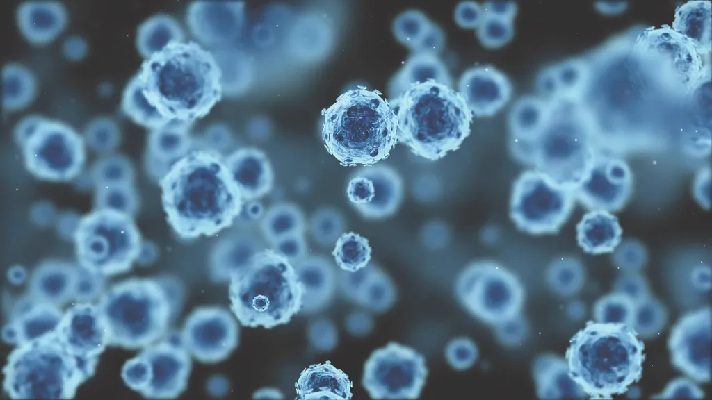 Herpes,Virus,Or,Germs,Microorganism,Cells,Under,Microscope.,Fast,Multiplication