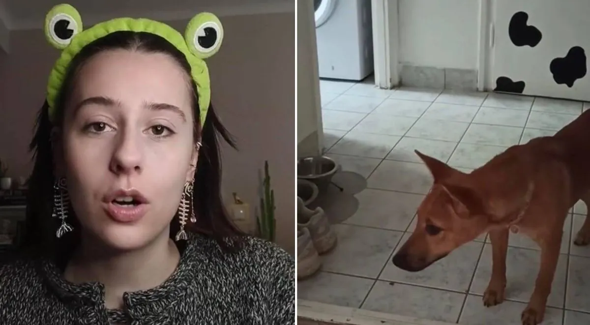 Szabó Beatrix és kutyája, szellem, fotó: TikTok videógrab