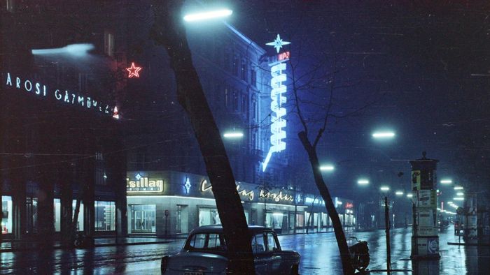 1959, Rákóczi út az Astoria kereszteződés irányából