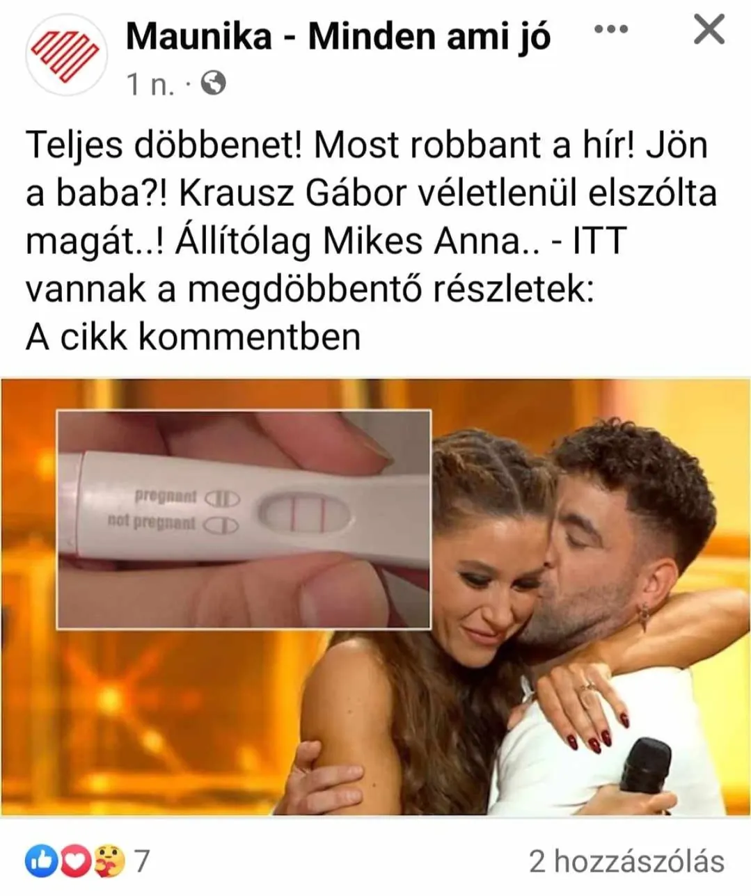 Krausz Gábor és Mikes Anna álhír
