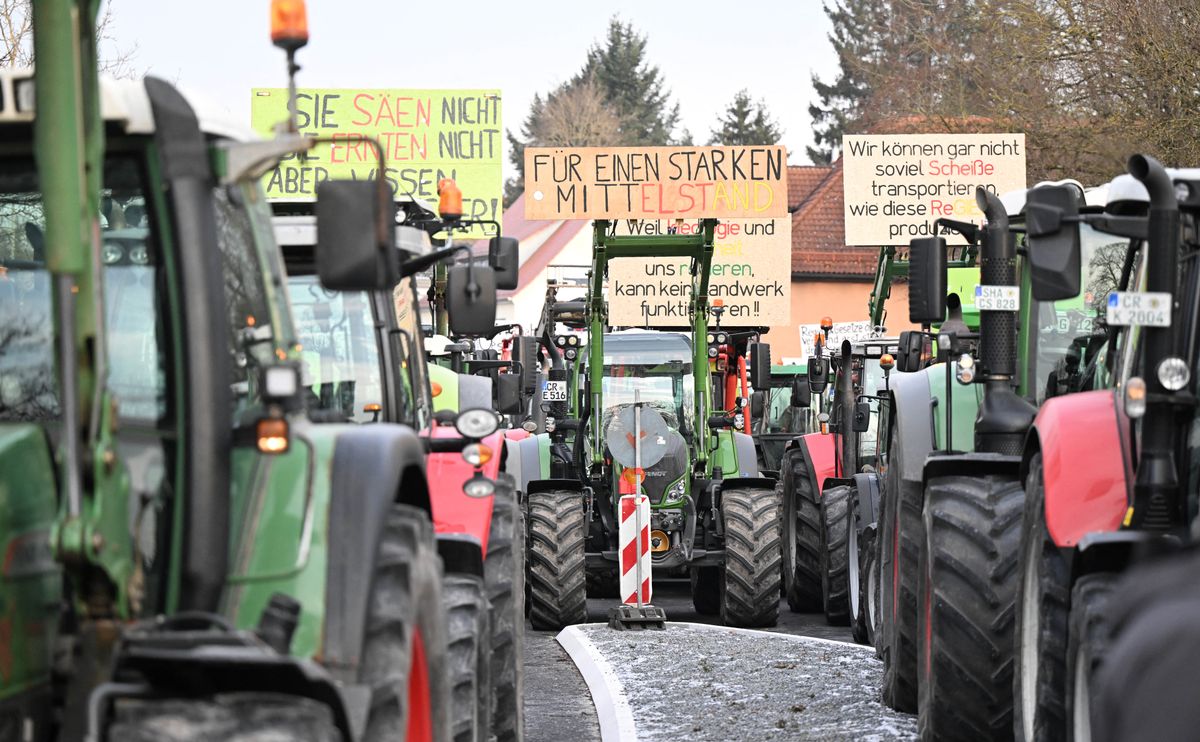 traktorosblokád, Németország, Ellwangen, AFP