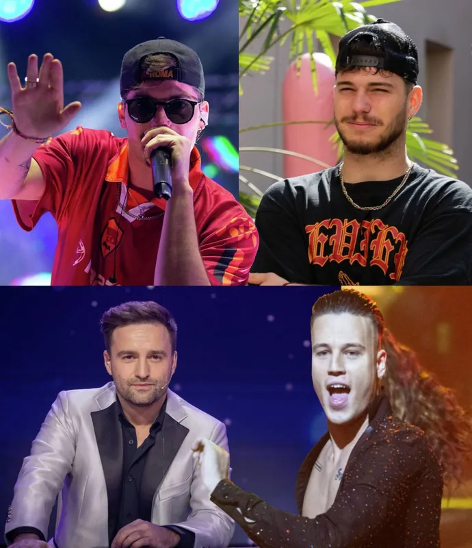 Marics Peti, Pethő Brúnó (felső sor balról jobbra), Szente Vajk, T. Danny (alsó sor, balról jobbra), Zsákbamacska