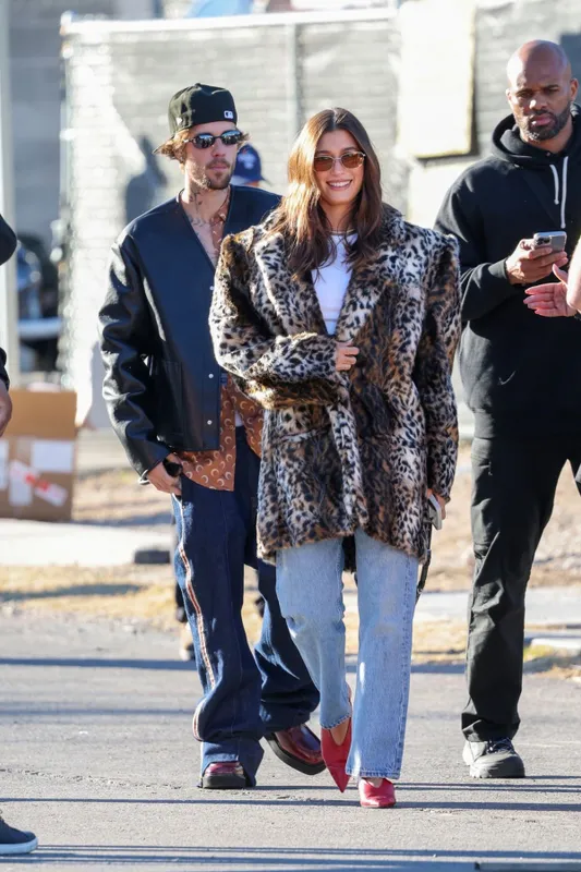 *EXCLUSIVE* Justin and Hailey Bieber arrive together at Super Bowl