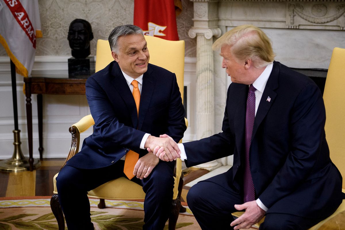 Orbán Viktor és Donald Trump, 2019, AFP