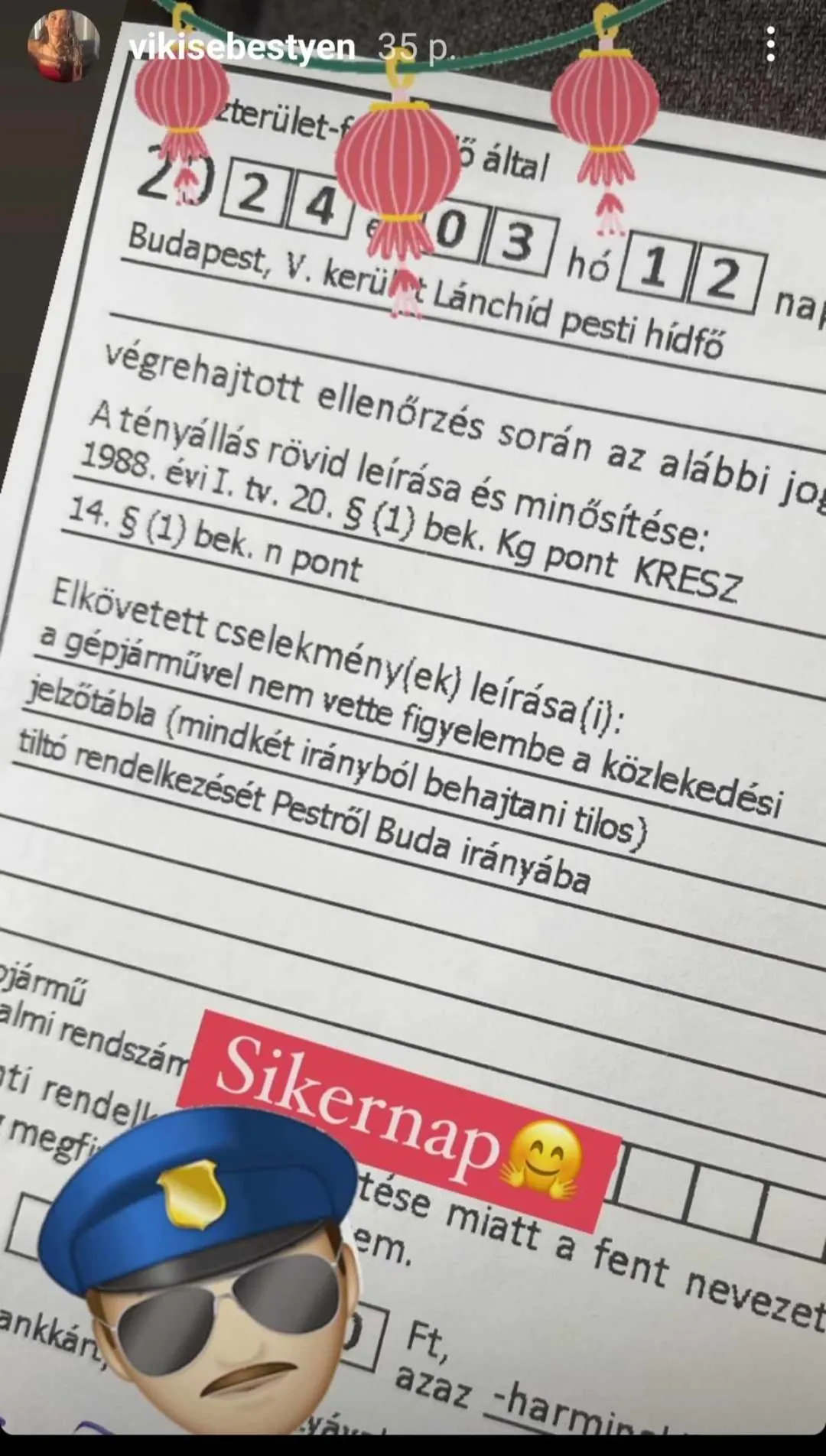 Sebestyén Balázs feleségét megbüntették
