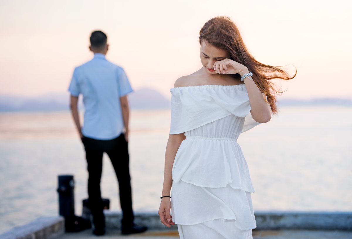 Young,Couple,Break,Up,At,The,Sea,Deck.,Girl,Crying