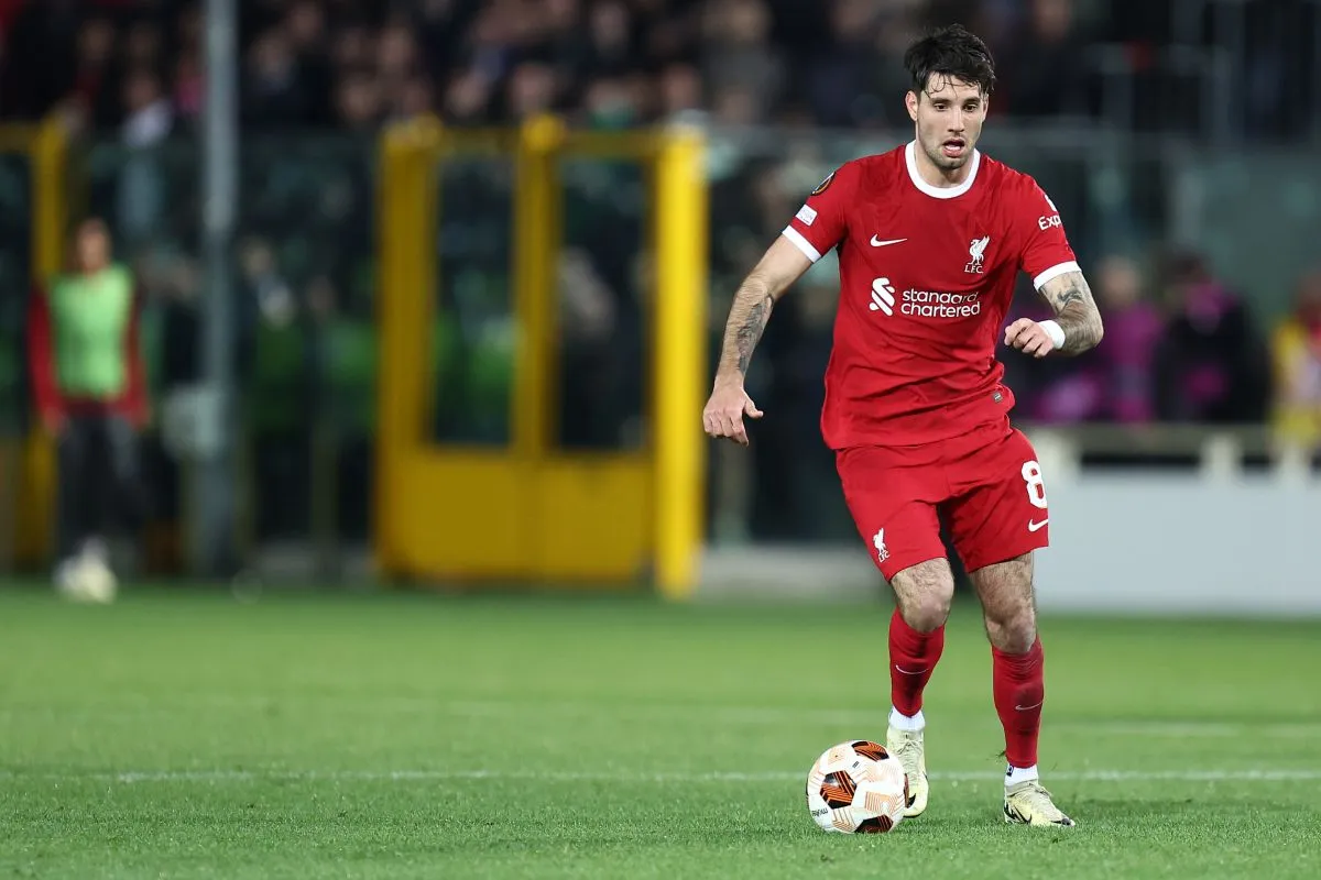 Dominik Szoboszlai of Liverpool Fc  in action during  the