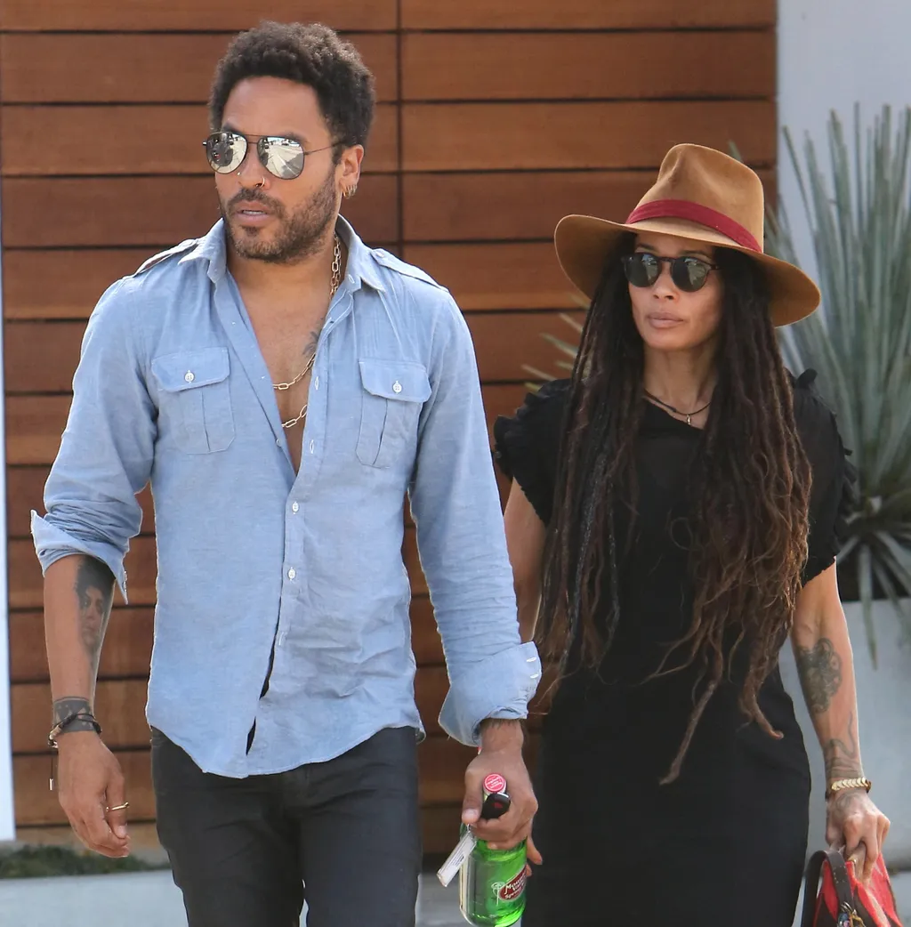 Lenny Kravitz and Lisa Bonet hanging out