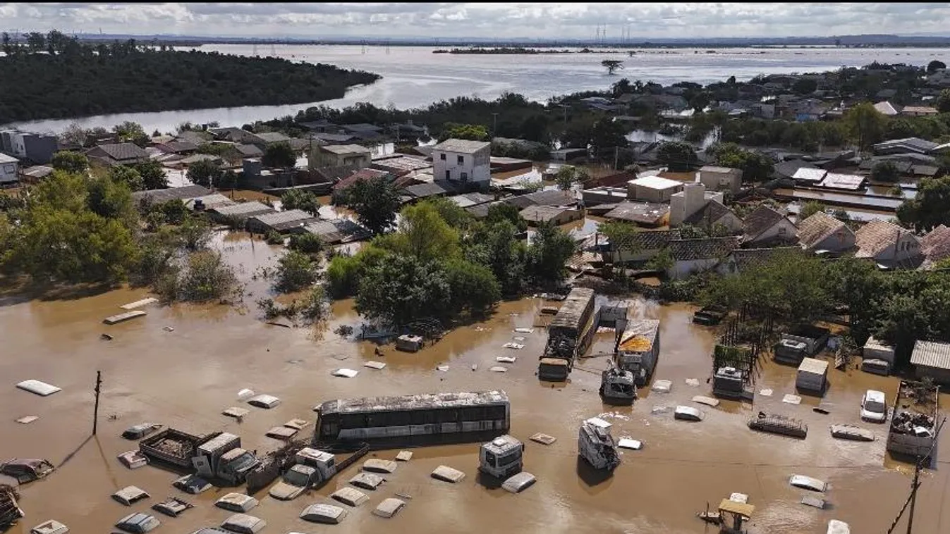 Videó: Megmentették a brazíliai árvíz miatt tetőn álldogáló lovat