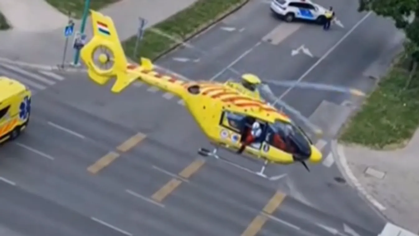 Mentőhelikopter szállt le Dunaújvárosban, nagy baj történt - videó