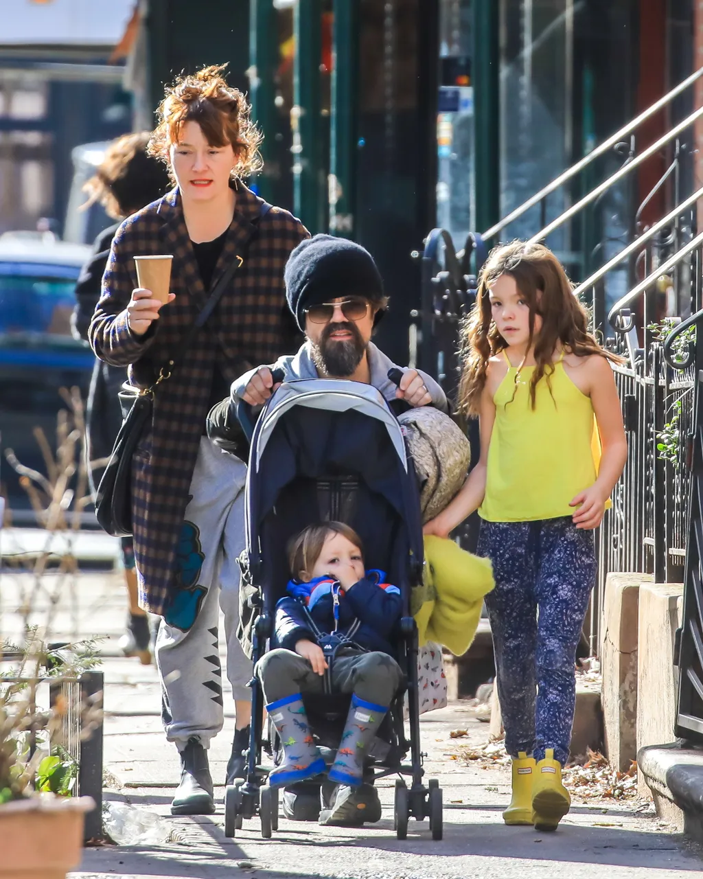 EXCLUSIVE: Peter Dinklage is Spotted on a Morning Family Stroll in New York City.