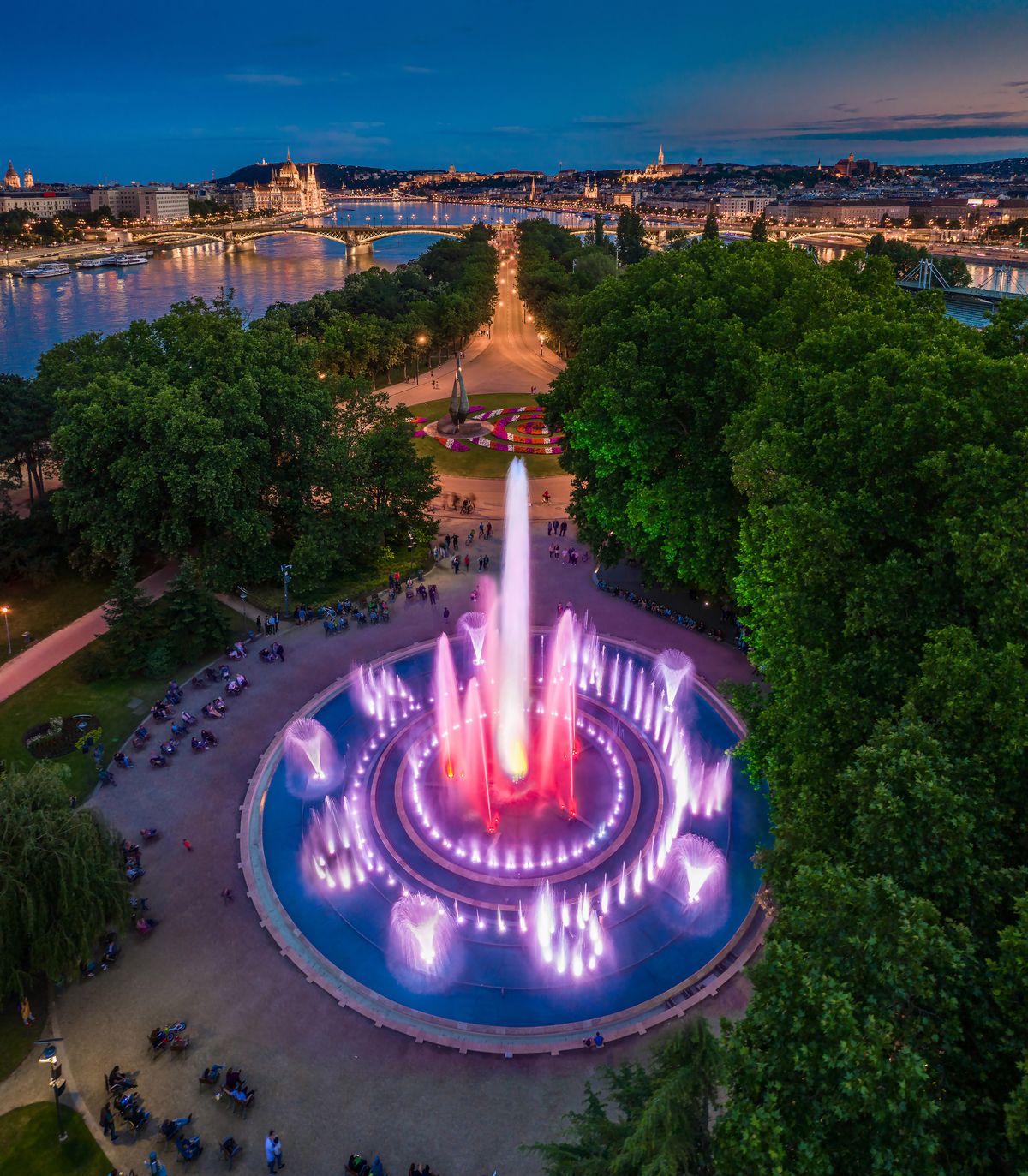 Budapest,,Hungary,-,Aerial,View,Of,The,Margaret,Island,Musical