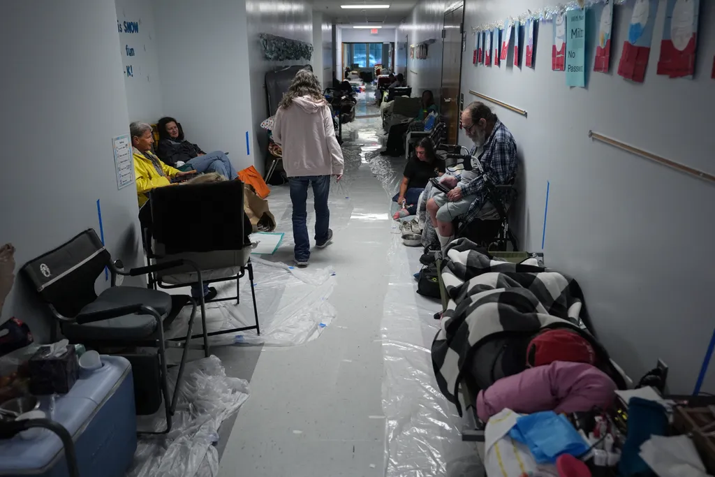 Hundreds take shelter from Hurricane Milton at Virgil Mills Elementary School in Florida