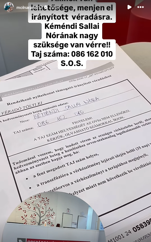 Molnár Andi elment a vért adni